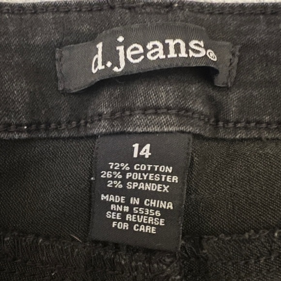 d. jeans Black Denim Skinny Jeans, size 14 - Picture 3 of 10